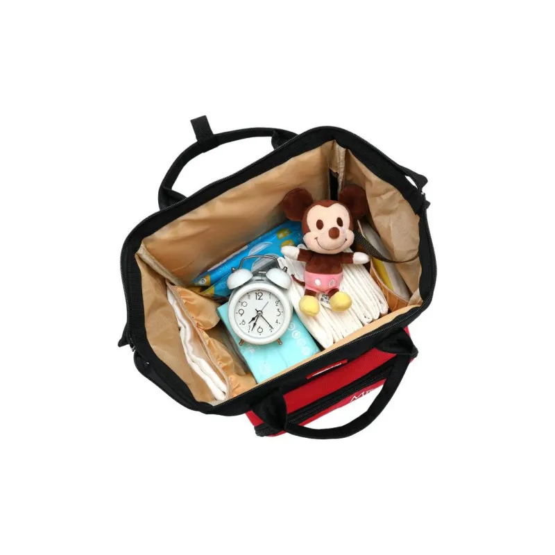 Disney Fabric Mommy Bag Backpack Regular Unisex Black Red-2