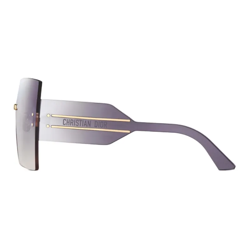 DIOR Metal Irregular Shape Sunglasses Women's Purple-2