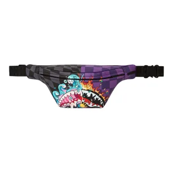 SPRAYGROUND Artificial Leather Crossbody Bag, Fanny Pack Regular Unisex Black Purple