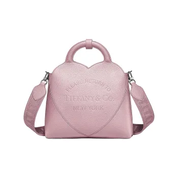 TIFFANY & CO. Leather Tote Bag, Shopping Bag, Shoulder Bag, Crossbody Bag, Handbag Small Size Women's Pink