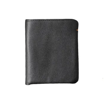 Back Step Top Grain Cow Leather Wallet Unisex Black/Coffee