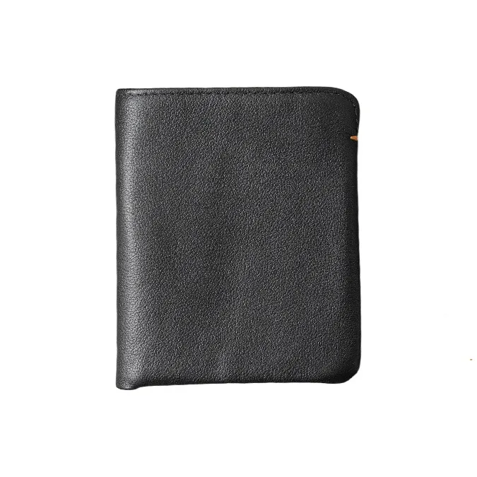 Back Step Top Grain Cow Leather Wallet Unisex Black/Coffee-0