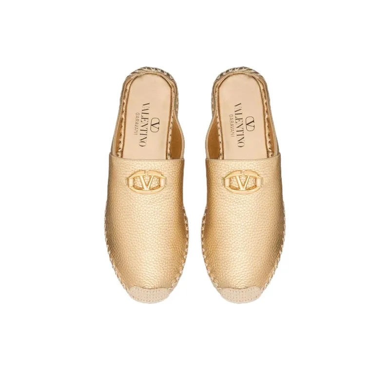 Valentino Garavani VLogo Metallic Leather Mules-4