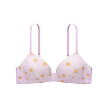 Victoria's Secret PINK 4766 Gathering Style WEAR EVERYWHERE Collection Bra Women's Whisper Purple Daisy Print