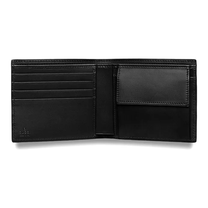 GUCCI Canvas With Leather Wallet Coin Purse Men's Black/Gray-2