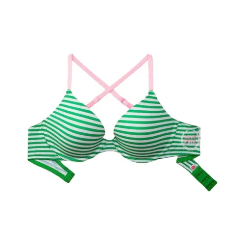 Victoria's Secret PINK WEAR EVERYWHERE T-SHIRT BRA Collection LIGHTLY LINED Bra Women's Green Stripes