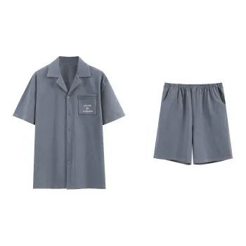XUANZHITING Pajama Set Men's Dark Sky Blue