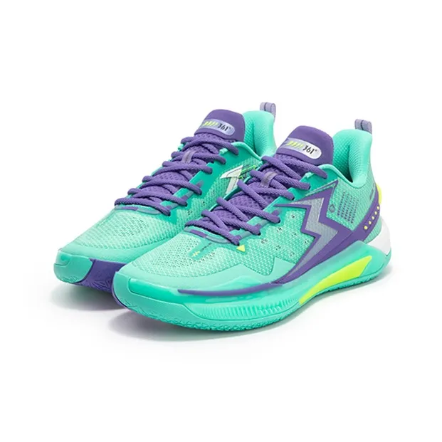 361° BIG3 5.0 Quick Basketball Shoes Unisex Low Top Green/Purple-2