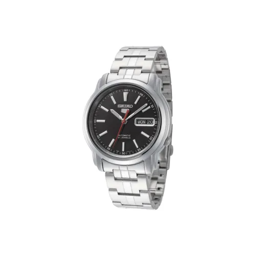 SEIKO Automatic Mechanical Movement Stainless Steel Strap Watch Men's Watches Black Dial