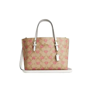 COACH Mollie PVC Tote Bag Shopping Bag Shoulder Bag Crossbody Bag Handbag Medium Size Women's Light Khaki & Chalk White