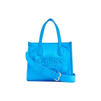 GUESS Satin Tote Bag Shopping Bag Shoulder Bag Crossbody Bag Handbag Mini Women's Blue