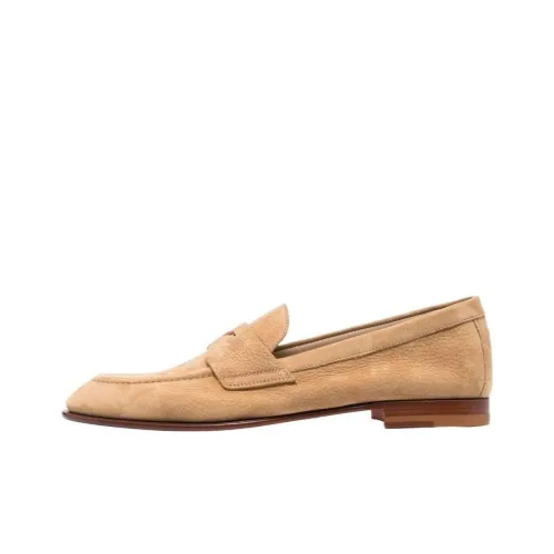 Santoni Suede Penny Loafers