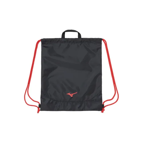 Mizuno Polyester PU Backpack Unisex Black Red
