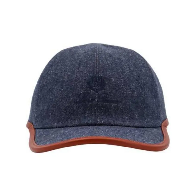 Loro Piana Cotton, Calfskin, Urban Techwear Fabric Baseball Caps Unisex Blue-1