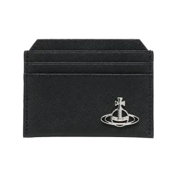 Vivienne Westwood Saffiano Calfskin Card Holder Card Holder Men's Black