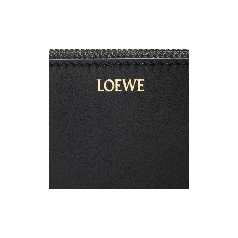 LOEWE Shiny Nappa Cow Leather Clutch Women's Black & Vibrant Orange-3