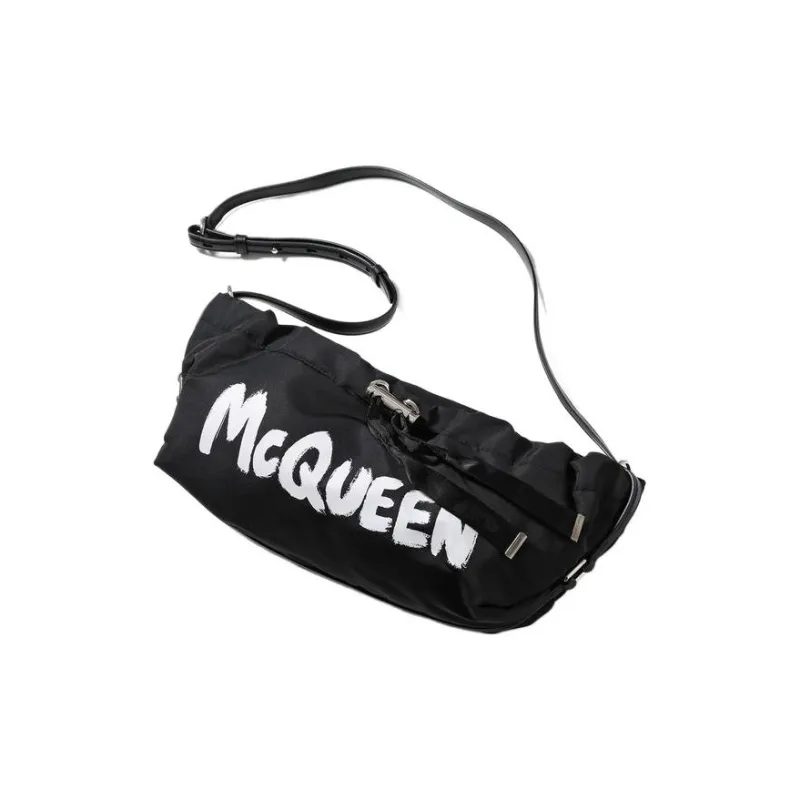 Alexander McQueen Small Bundle Graffiti Bag Black-2