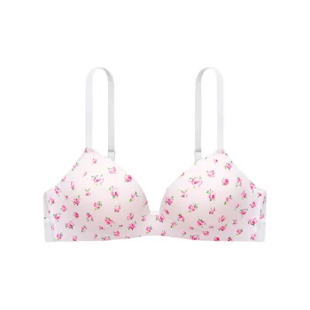 Victoria's Secret PINK 4766 Gathering Style WEAR EVERYWHERE Collection Bra Women's White Floral Print