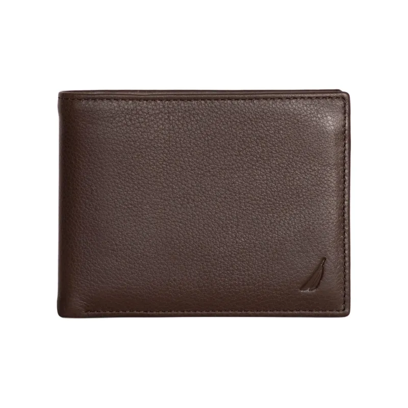 NAUTICA Leather Card Holder Wallet Regular Men's Brown Stones-0