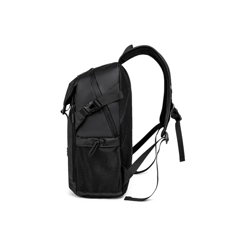 KMV Polyester Backpack Unisex Black/White-34