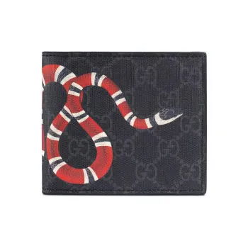 GUCCI Canvas With Leather Wallet Coin Purse Men's Black/Gray