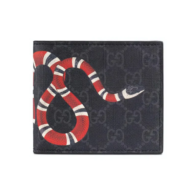 GUCCI Canvas With Leather Wallet Coin Purse Men's Black/Gray-0