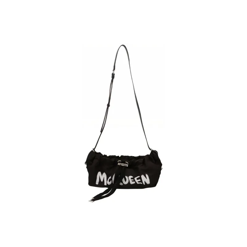 Alexander McQueen Small Bundle Graffiti Bag Black-0