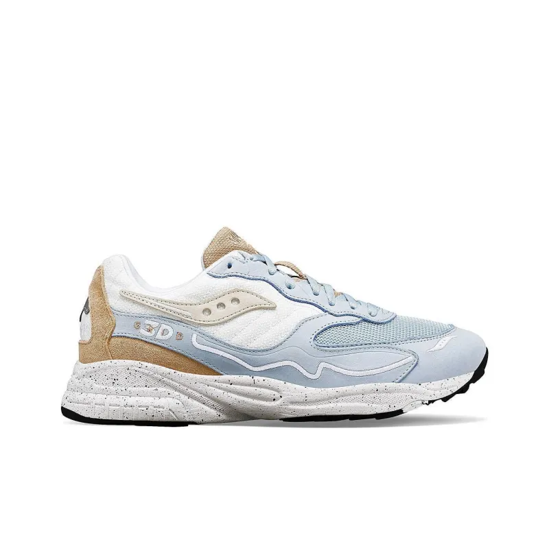 Saucony 3D Grid Hurricane Premium Abrasion Resistant Breathable Cushioning Low Top Running Shoes Men's Blue Brown-1