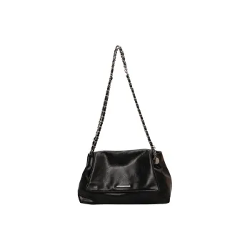 ROSEROOEN PU Shoulder Bag Women's Black/Silver