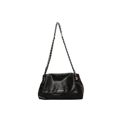ROSEROOEN PU Shoulder Bag Women's Black/Silver