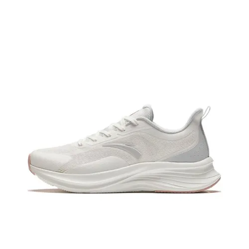 Anta Cushioned Slip Resistant Low Top Running Shoes Women's White Gray