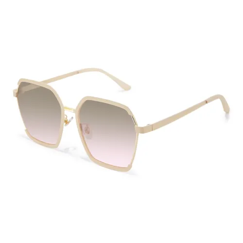 Narandu Metal Square Sunglasses Unisex Ecru/Bright Black