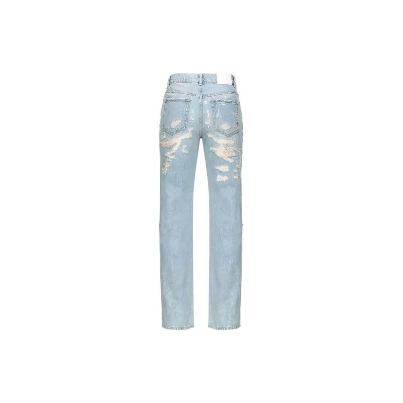PINKO Distressed Straight-leg Jeans-1