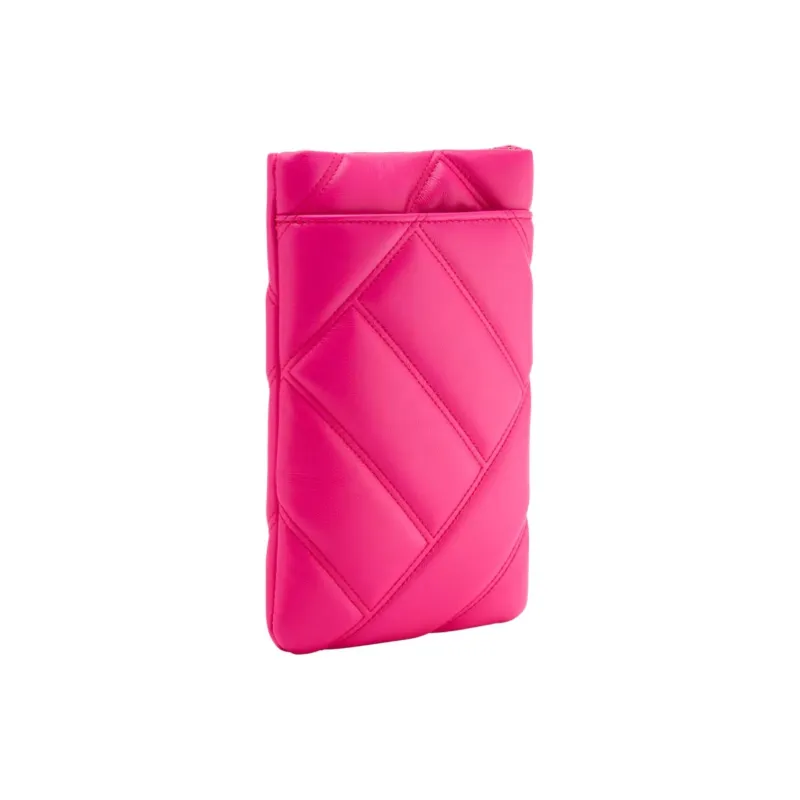 BVLGARI Serpenti Cabochon Calfskin One Shoulder Crossbody Cell Phone Pouch Women's Pink-1