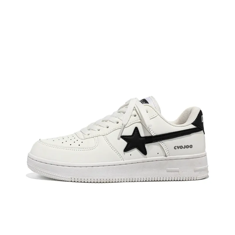 CVOJOO Gift Box Set Stars Collection Low Top Skateboard Shoes Unisex White Black-1