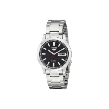 SEIKO Automatic Mechanical Movement Stainless Steel Strap Watch 37mm Men's Watches Black Dial