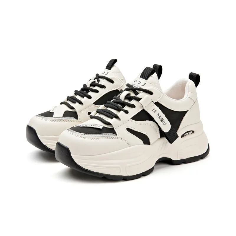 JOSINY Chunky Sneakers Women's Low Top Brown, Beige, Black-1