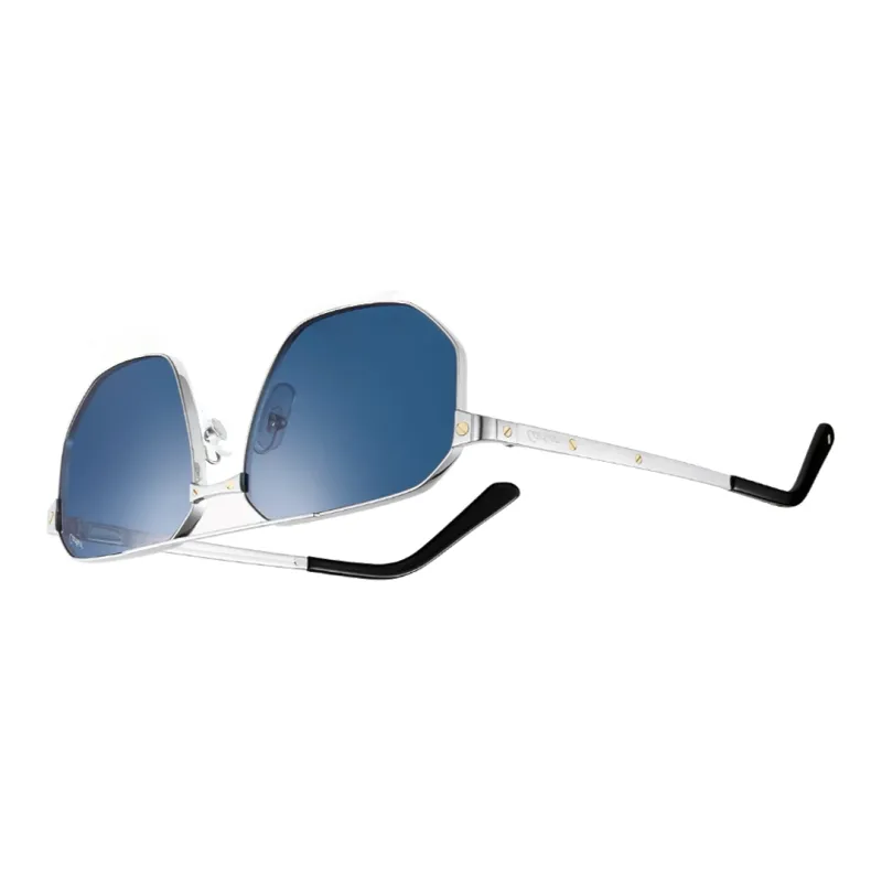 CARTIER Metal Aviator Sunglasses Unisex Silver-2