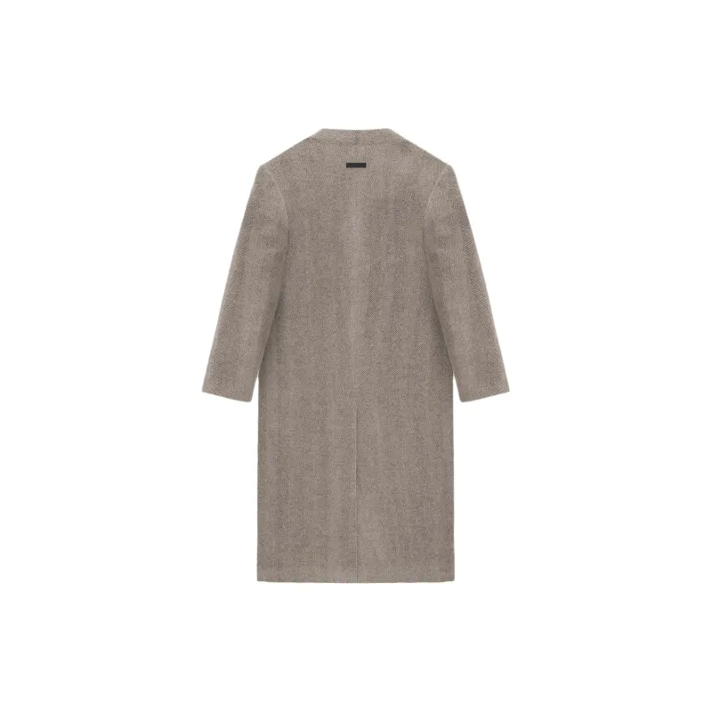 Fear Of God SS24 Season 8 Collection Chevron Brushed Wool Lapelless Overcoat Coat Men's Dove Gray/Dove Grey-1