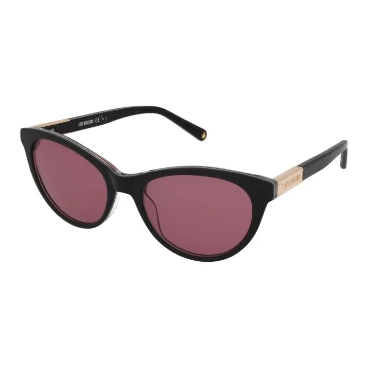 LOVE MOSCHINO Acetate Oval Sunglasses Women's Black-1