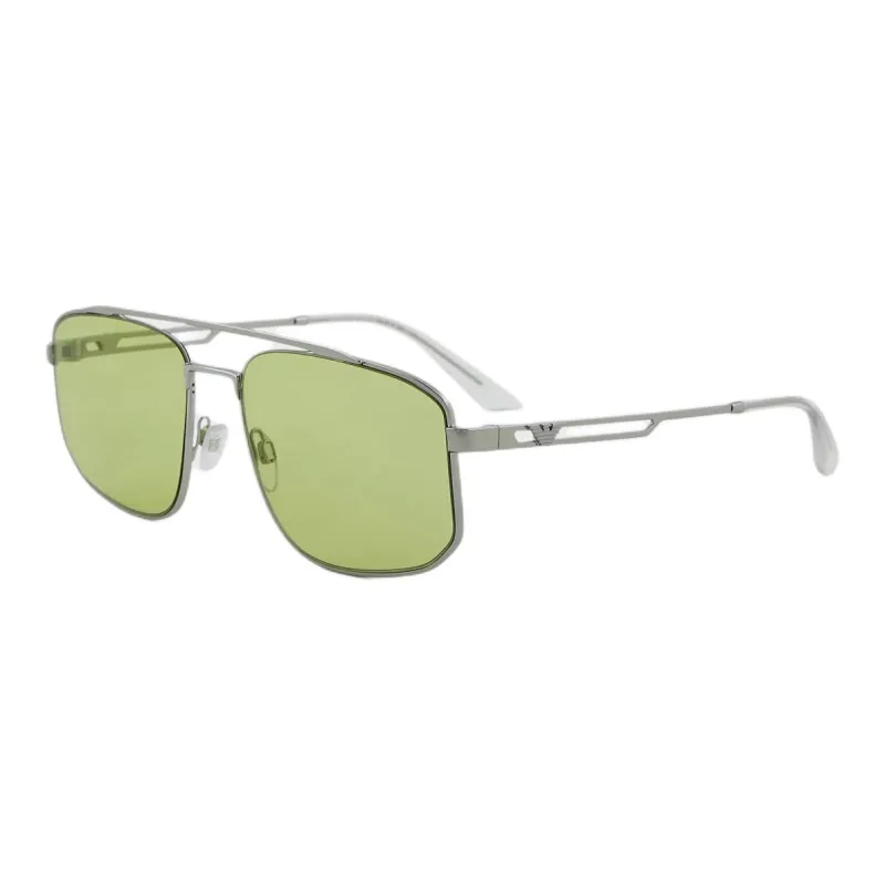 EMPORIO ARMANI Metal Aviator Sunglasses Men's Silver-0