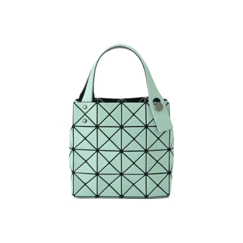 ISSEY MIYAKE Lucent Boxy PVC Basket Bag, Small Square Box, One Shoulder Handbag Trumpets Women's Mint Green-0