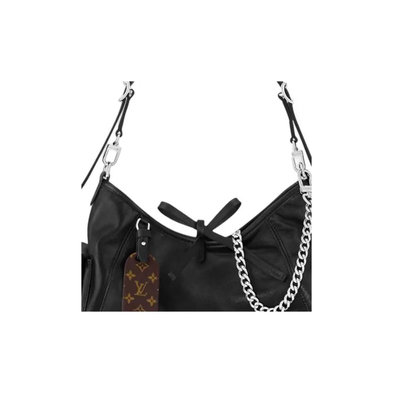 LOUIS VUITTON Carryall Cargo PM Lambskin Small Shoulder Bag Black-5