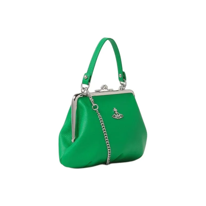 Vivienne Westwood Grain Leather Shoulder Bag Mini Women's Green-1