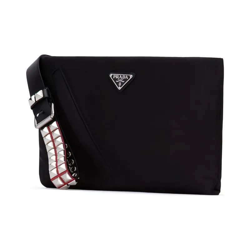PRADA Nylon Clutch Regular Women's Black-1