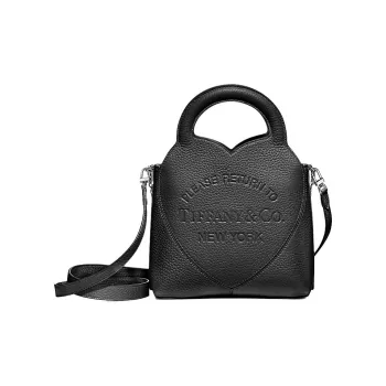 TIFFANY & CO. Taurillon Leather Tote Bag, Shopping Bag, Shoulder Bag, Crossbody Bag, Handbag Mini Women's Black