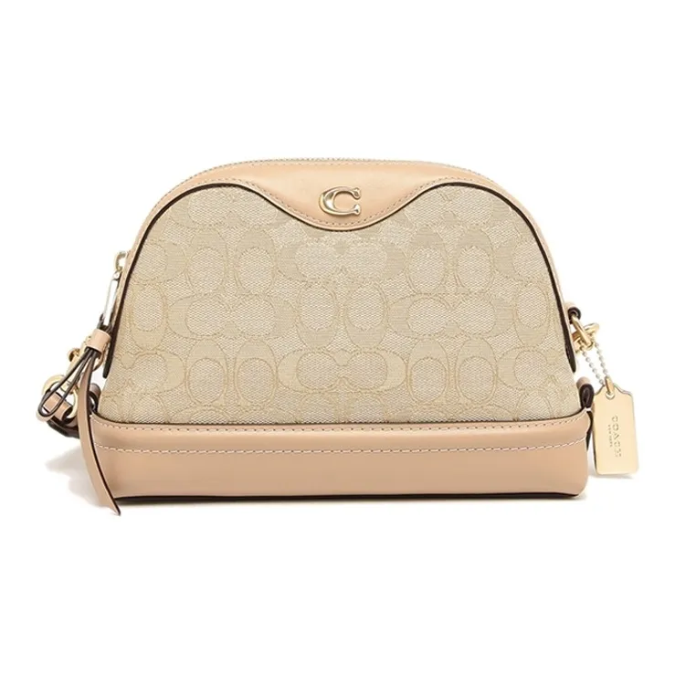 COACH Ivie Cow Leather Dome Bag Shoulder Bag Crossbody Bag Women's Brown Monogram-0