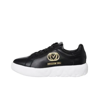 LOVE MOSCHINO Wear Resistant Low Top Skateboard Shoes Women's Black Gold