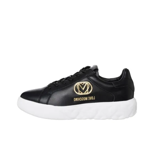 LOVE MOSCHINO Wear-Resistant Low-Top Skateboard Shoes Women's Black Gold