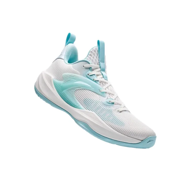 Anta Light Cavalry 9 Cushioning Anti Slip And Wear Resistant Low Top Basketball Shoes Men's White Gray Blue-1